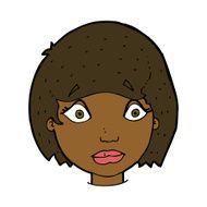cartoon worried female face N6