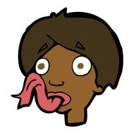 cartoon head sticking out tongue N7