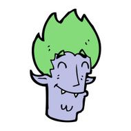 cartoon happy vampire head N7