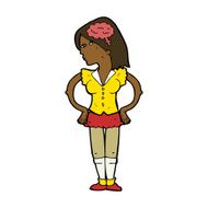 cartoon intelligent woman N14