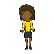 cartoon woman shrugging shoulders N338