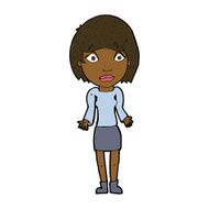 cartoon woman shrugging shoulders N339