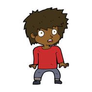 cartoon frightened boy N13