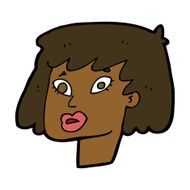 cartoon pretty female face N68
