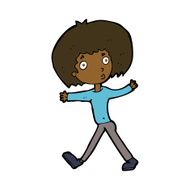 cartoon surprised man walking N7