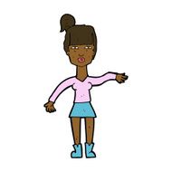 cartoon woman making dismissive gesture N14