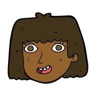 cartoon happy female face N133