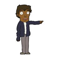 cartoon terrified man pointing N7