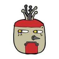 cartoon robot head N57
