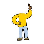 cartoon headless body with raised hand N6