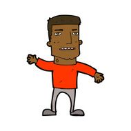cartoon waving stressed man N7