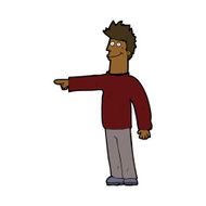 cartoon happy pointing man N14