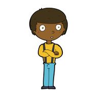 cartoon staring boy with folded arms N7