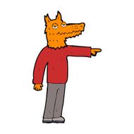 cartoon fox man pointing N7