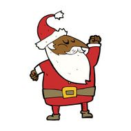 cartoon santa claus punching air N14