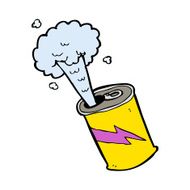 cartoon fizzing soda can N25