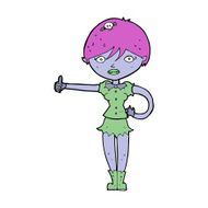 cartoon vampire girl giving thumbs up symbol N7