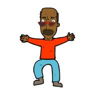 cartoon old man waving arms N7