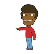 cartoon happy man pointing N44