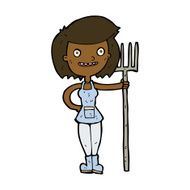 cartoon happy farmer girl N4