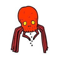 cartoon spooky skull spider N6
