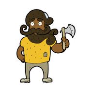 cartoon lumberjack with axe N7