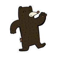 cartoon waving black bear N37