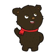 cartoon cute black bear cub N18