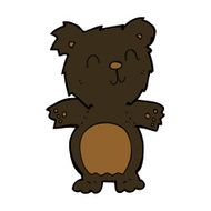 cartoon cute black bear cub N20