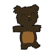 cartoon cute black bear cub N21