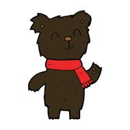 cartoon cute black bear cub N22