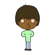 cartoon whistling boy N13