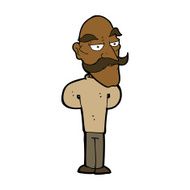 cartoon old man with mustache N21