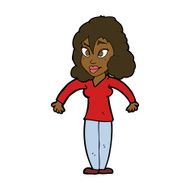 cartoon woman shrugging shoulders N340