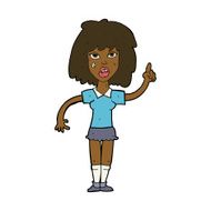 cartoon tough woman with idea N8