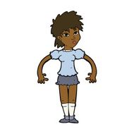 cartoon curious woman N45
