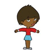 cartoon woman with open arms N69