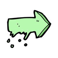 cartoon slimy pointing arrow symbol N8
