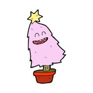 cartoon dancing christmas tree N15