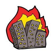 cartoon burning buildings N8
