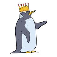 cartoon penguin wearing crown N3