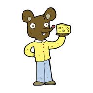 cartoon mouse holding cheese N7