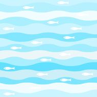 vector seamless abstract pattern waves fish vintage retro N3