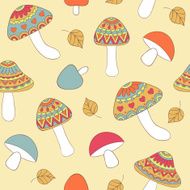 seamless pattern with abstract mushrooms N3