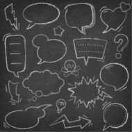 Vector Chalkboard comic speech bubbles