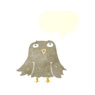 Cartoon owl with speech bubble N91