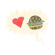 cartoon hamburger with speech bubble N3