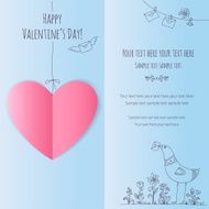Valentine&#039;s card with heart and hand drawing