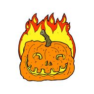 cartoon burning pumpkin N4