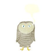 Cartoon owl with speech bubble N92
